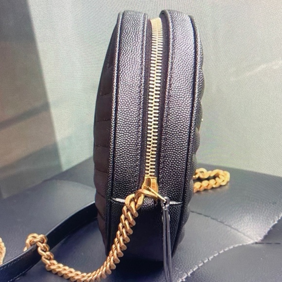 Black Round Crossbody with Gold Chain - Picture 6 of 6